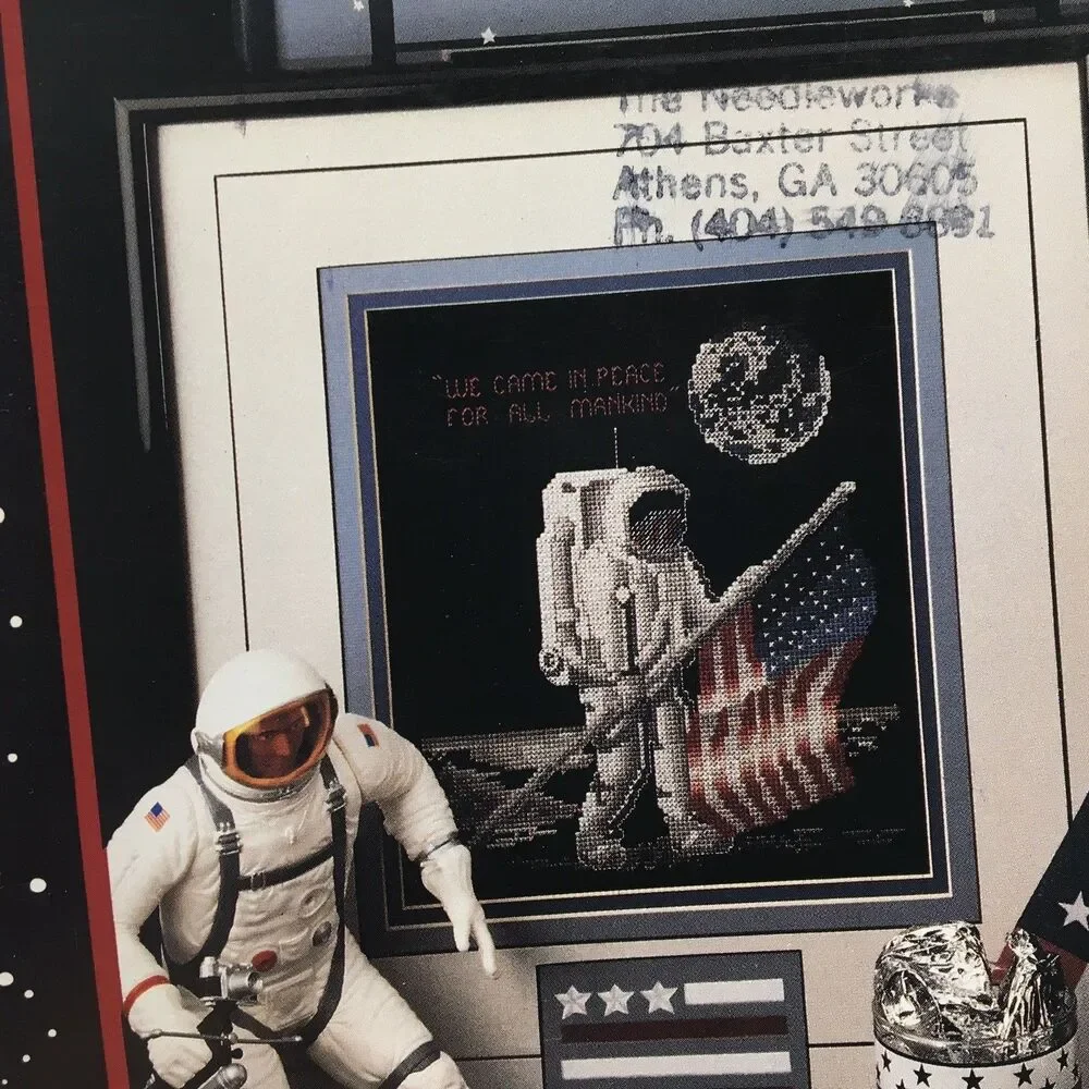 “Reach for the Stars” Cross Stitch Pattern Book Space Astronaut NASA Apollo